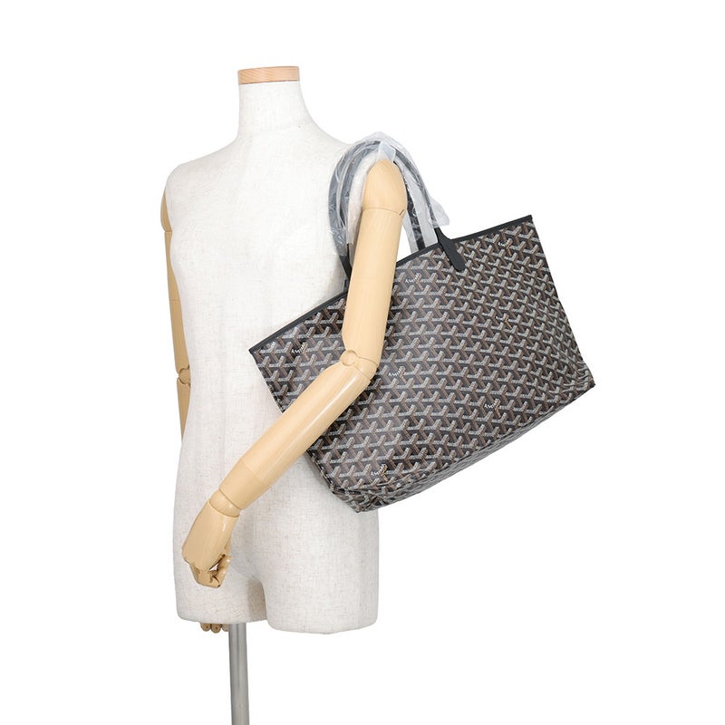 ゴヤール トートバッグ サンルイPM PVC レザー STLCROPMLTY01CL01P GOYARD ポーチ付き 黒 ヘリンボーン
