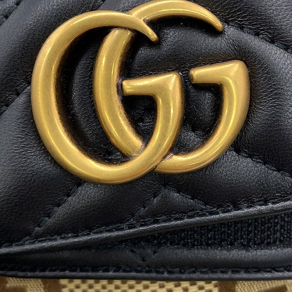 グッチ ブーツ ダブルG ジャンボGG GGキャンバス アンクル レザーレディースサイズ34 719849 GUCCI 靴 黒