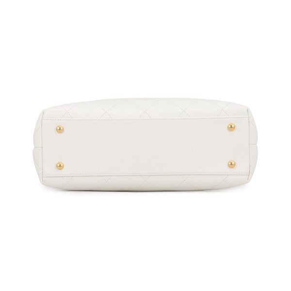 シャネル トートバッグ マトラッセ ココマーク キャビアスキン AS5777 CHANEL 2wayショルダーバッグ 白