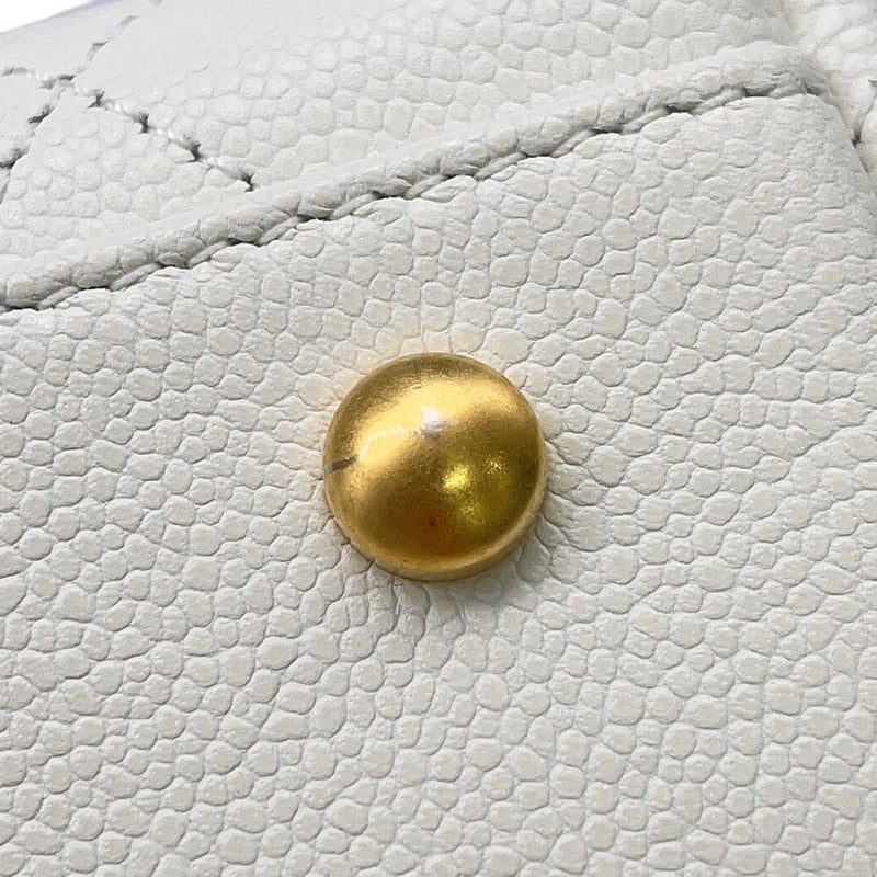 シャネル トートバッグ マトラッセ ココマーク キャビアスキン AS5777 CHANEL 2wayショルダーバッグ 白