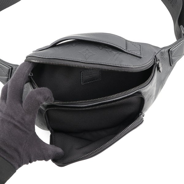 ルイヴィトン ボディバッグ モノグラム・シャドウ ラッシュ・バムバッグ M47058 ウエストバッグ 黒 ブラック