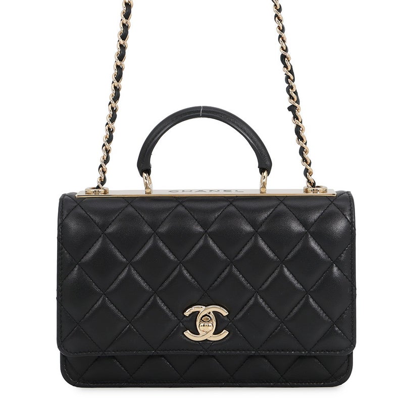 シャネル チェーンウォレット トレンディCC マトラッセ ココマーク ラムスキン AP4184 CHANEL 財布 黒