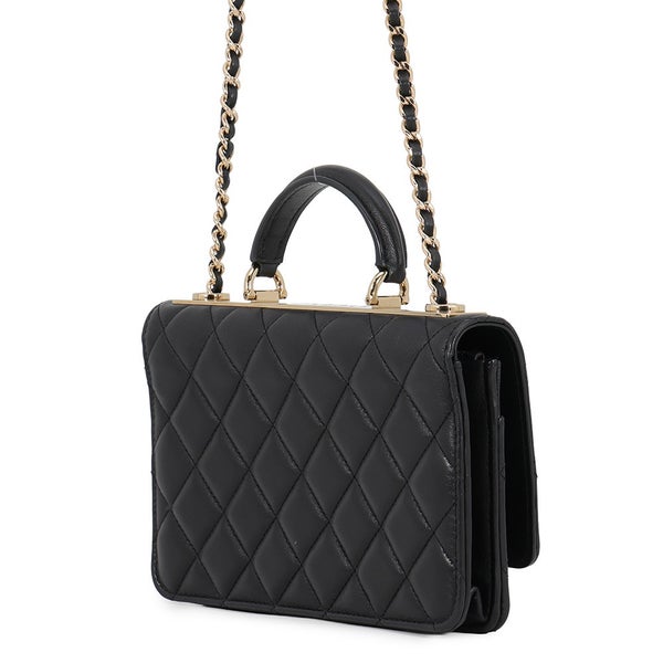 シャネル チェーンウォレット トレンディCC マトラッセ ココマーク ラムスキン AP4184 CHANEL 財布 黒