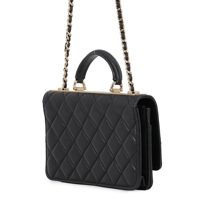 シャネル チェーンウォレット トレンディCC マトラッセ ココマーク ラムスキン AP4184 CHANEL 財布 黒