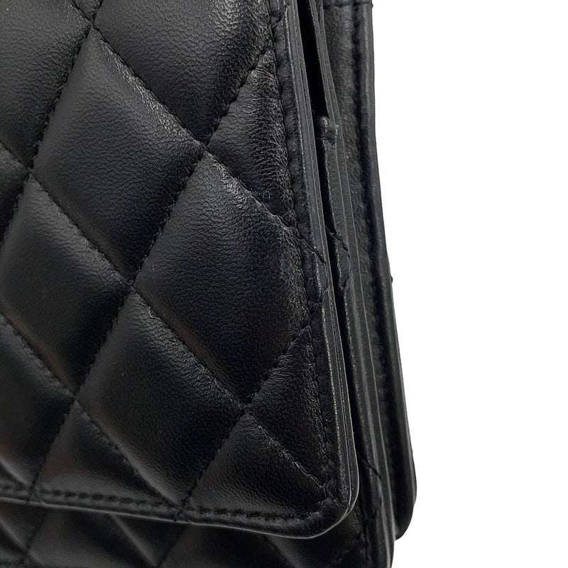 シャネル チェーンウォレット トレンディCC マトラッセ ココマーク ラムスキン AP4184 CHANEL 財布 黒