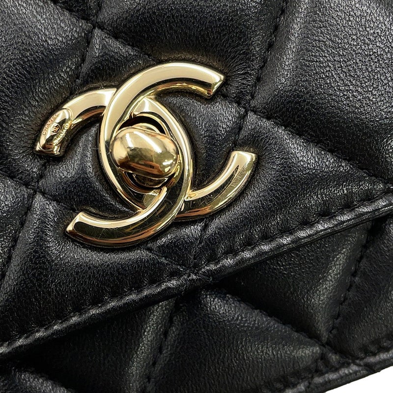 シャネル チェーンウォレット トレンディCC マトラッセ ココマーク ラムスキン AP4184 CHANEL 財布 黒
