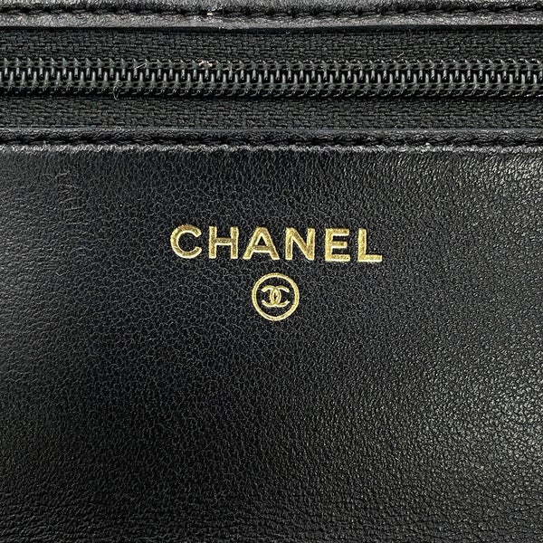 シャネル チェーンウォレット トレンディCC マトラッセ ココマーク ラムスキン AP4184 CHANEL 財布 黒