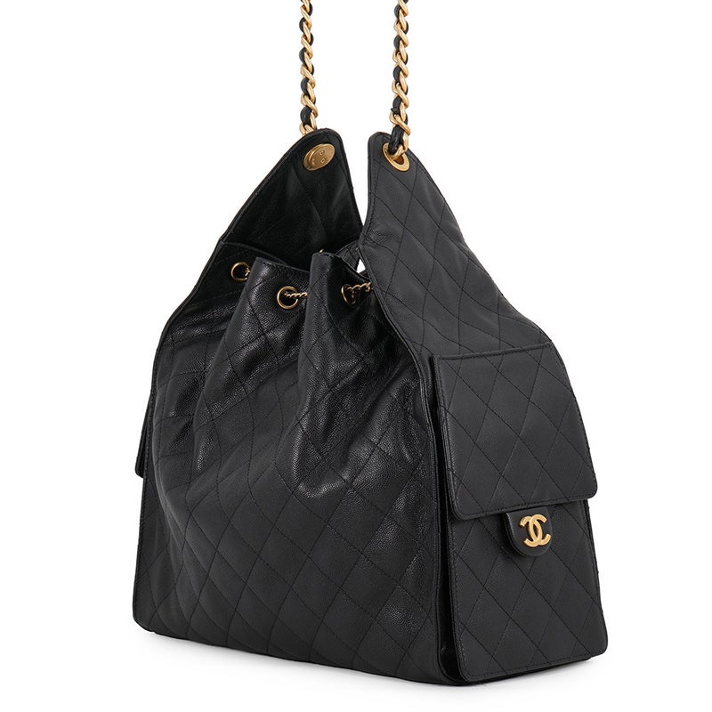 シャネル チェーンショルダーバッグ CHANEL25 ミディアム ココマーク マトラッセ キャビアスキン AS5311 CHANEL 黒