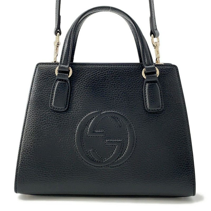グッチ ハンドバッグ ソーホー インターロッキングG レザー 607722 GUCCI ショルダーバッグ 黒 アウトレット品