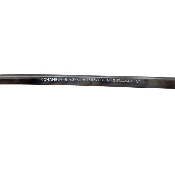 シャネル サングラス ココマーク パント シェイプ アイウェア 54□17 140 CHANEL マーブル柄 黒