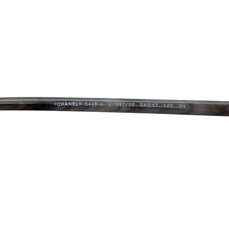 シャネル サングラス ココマーク パント シェイプ アイウェア 54□17 140 CHANEL マーブル柄 黒