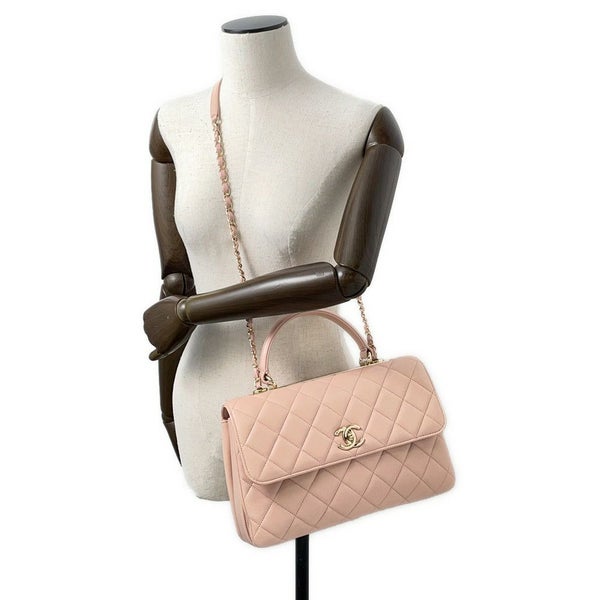 シャネル ハンドバッグ トレンディCC トップハンドル マトラッセ ココマーク ラムスキン A69923 CHANEL 2wayチェーンショルダー