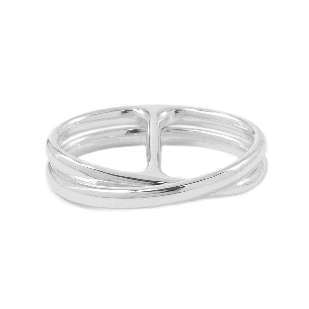 【Hermes】シェーヌダンクルパンク　ダブルリング　シルバー　エルメス　美品 エルメス リング シェーヌダンクル パンク ダブルリング SV925シルバー