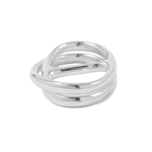 エルメス リング シェーヌダンクル パンク ダブルリング SV925シルバー リングサイズ50 HERMES 指輪 ダブル フィンガー