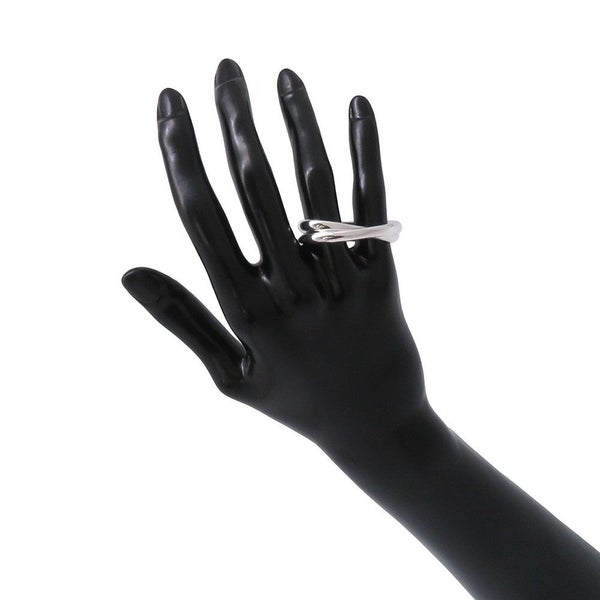 エルメス リング シェーヌダンクル パンク ダブルリング SV925シルバー リングサイズ50 HERMES 指輪 ダブル フィンガー