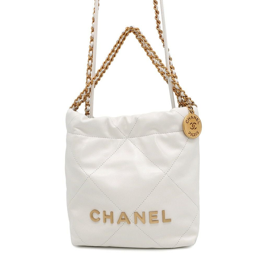 シャネル ハンドバッグ CHANEL 22 ミニ ココマーク シャイニーカーフ