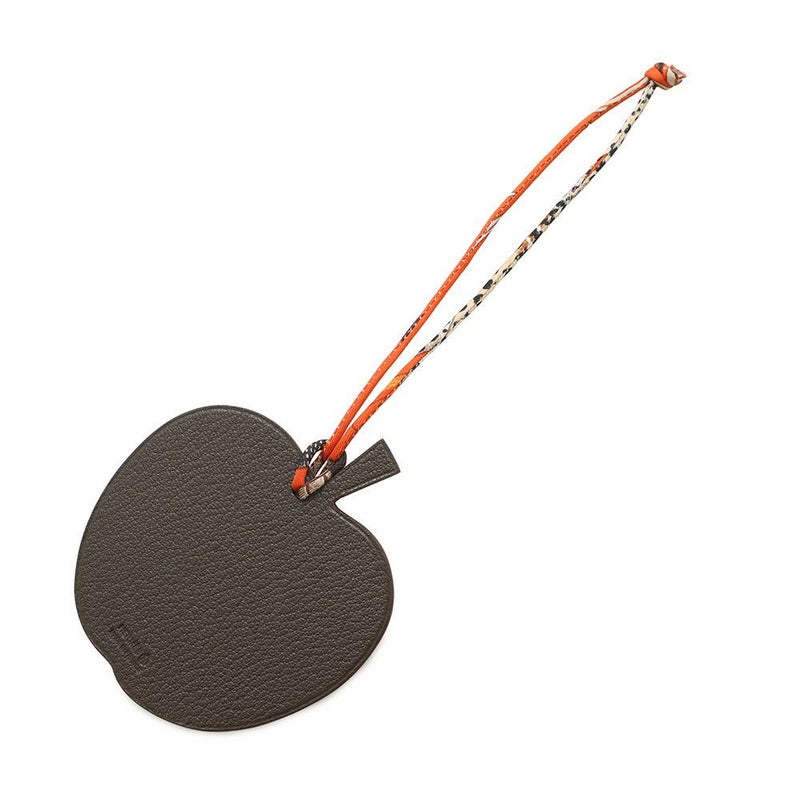 エルメス チャーム プティアッシュ りんご ルージュトマト/ブラウン シェブルミゾル/トゴ HERMES シェーブル アップル