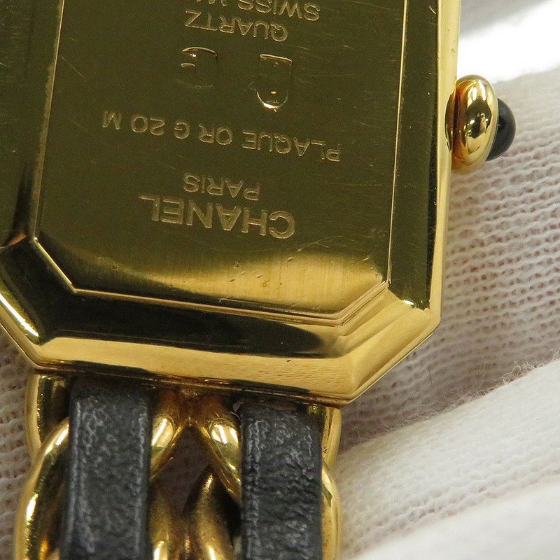 シャネル プルミエール M H0001 CHANEL 腕時計 黒文字盤 クォーツ