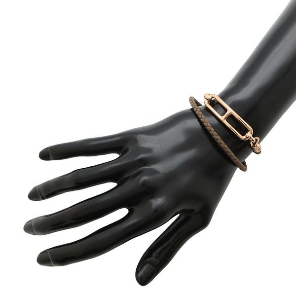 エルメス ブレスレット ルリ ドゥブルトゥール エトゥープ/ピンクゴールド金具 スイフト サイズT3