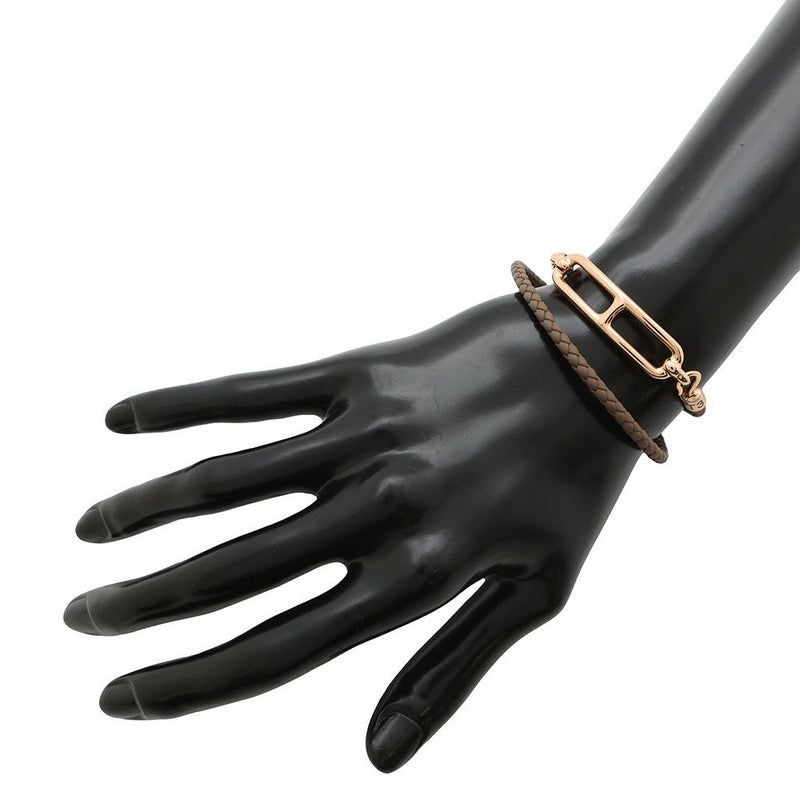 エルメス ブレスレット ルリ ドゥブルトゥール エトゥープ/ピンクゴールド金具 スイフト サイズT3