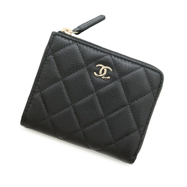シャネル コインケース マトラッセ ココマーク L字ファスナー キャビアスキン AP3999 財布 カードケース 黒