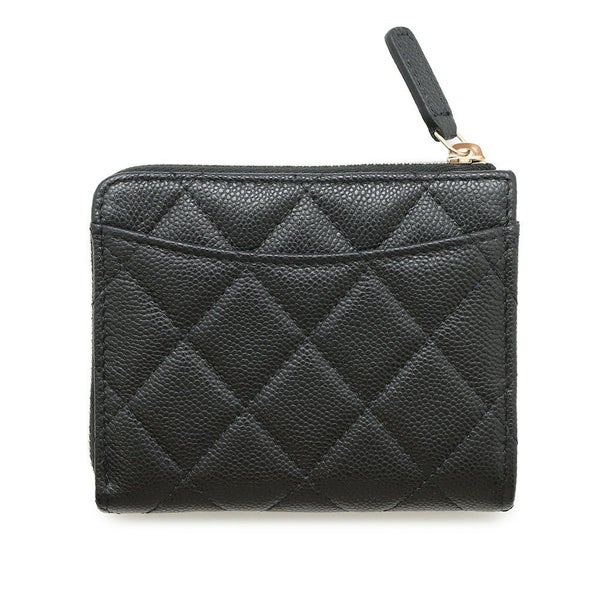 シャネル コインケース マトラッセ ココマーク L字ファスナー キャビアスキン AP3999 財布 カードケース 黒