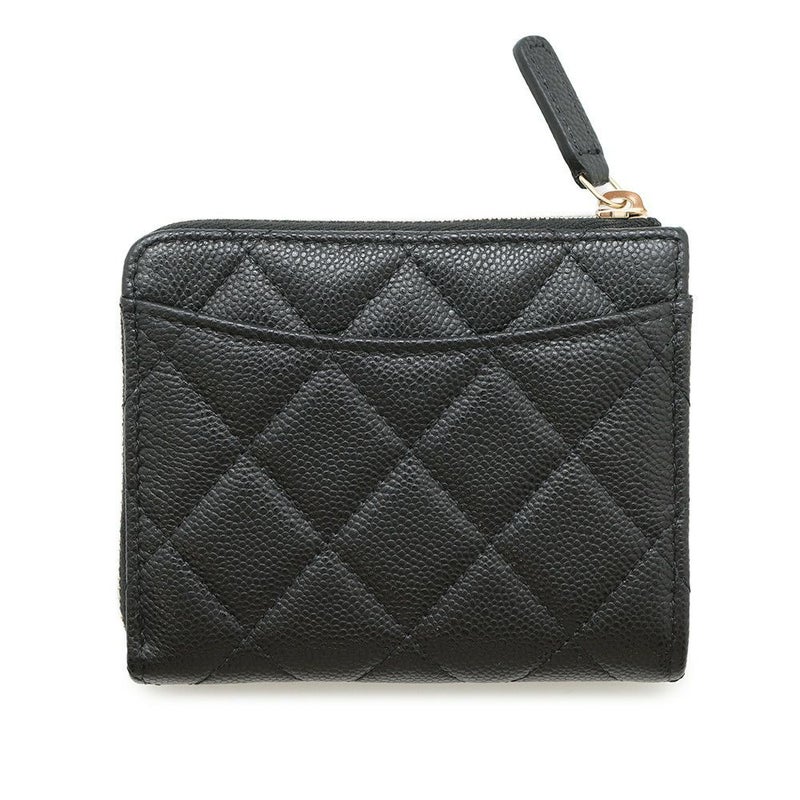 シャネル コインケース マトラッセ ココマーク L字ファスナー キャビアスキン AP3999 財布 カードケース 黒