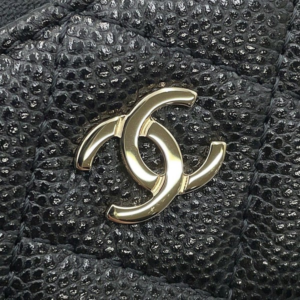 シャネル コインケース マトラッセ ココマーク L字ファスナー キャビアスキン AP3999 財布 カードケース 黒