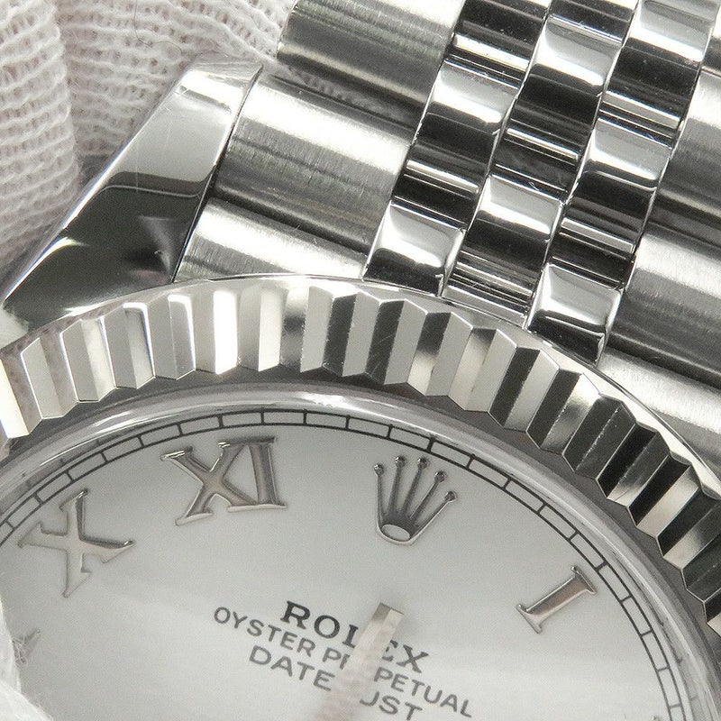 ロレックス デイトジャスト41 SS/K18WG 126334 ROLEX 腕時計 白文字盤 ローマン