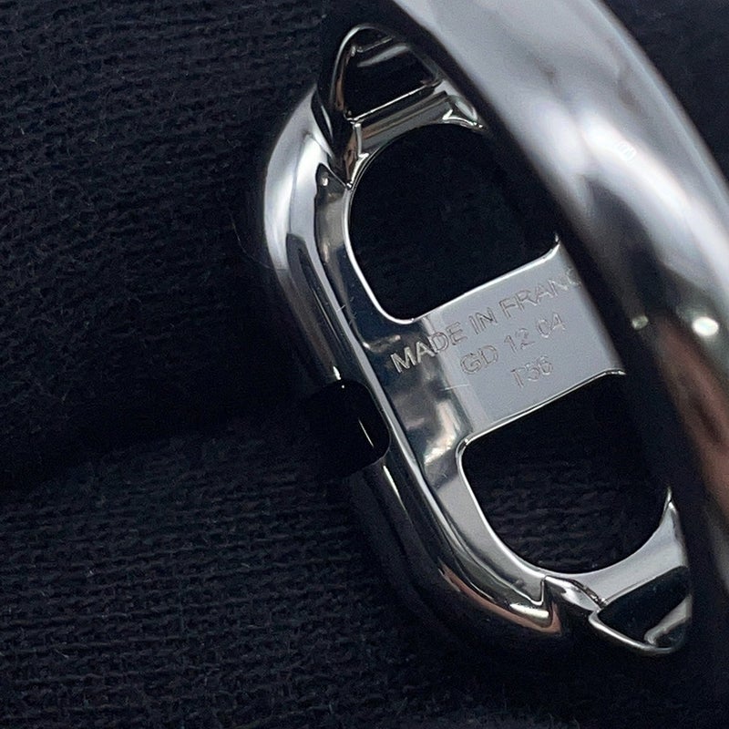 エルメス リング マイヨン ブラック/シルバー金具 サイズ56 HERMES 指輪 黒