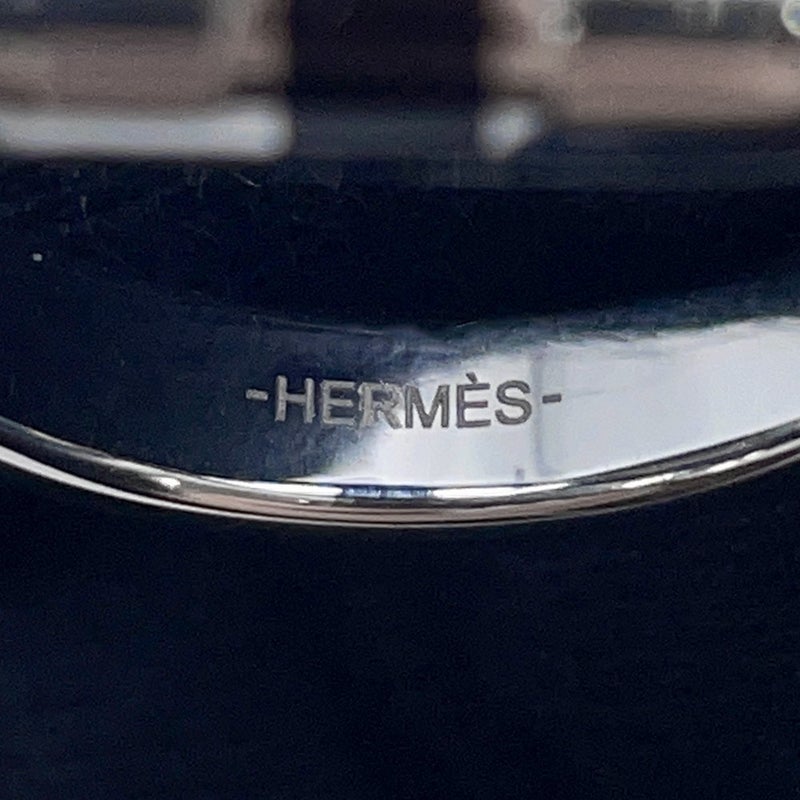 エルメス リング マイヨン ブラック/シルバー金具 サイズ56 HERMES 指輪 黒