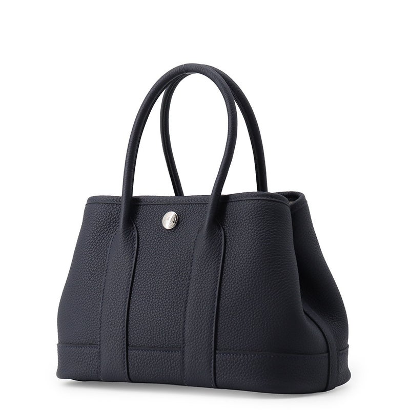 エルメス トートバッグ ネオ・ガーデン 23 ガーデンパーティ ブルーニュイ/シルバー金具 トゴ K刻印 HERMES