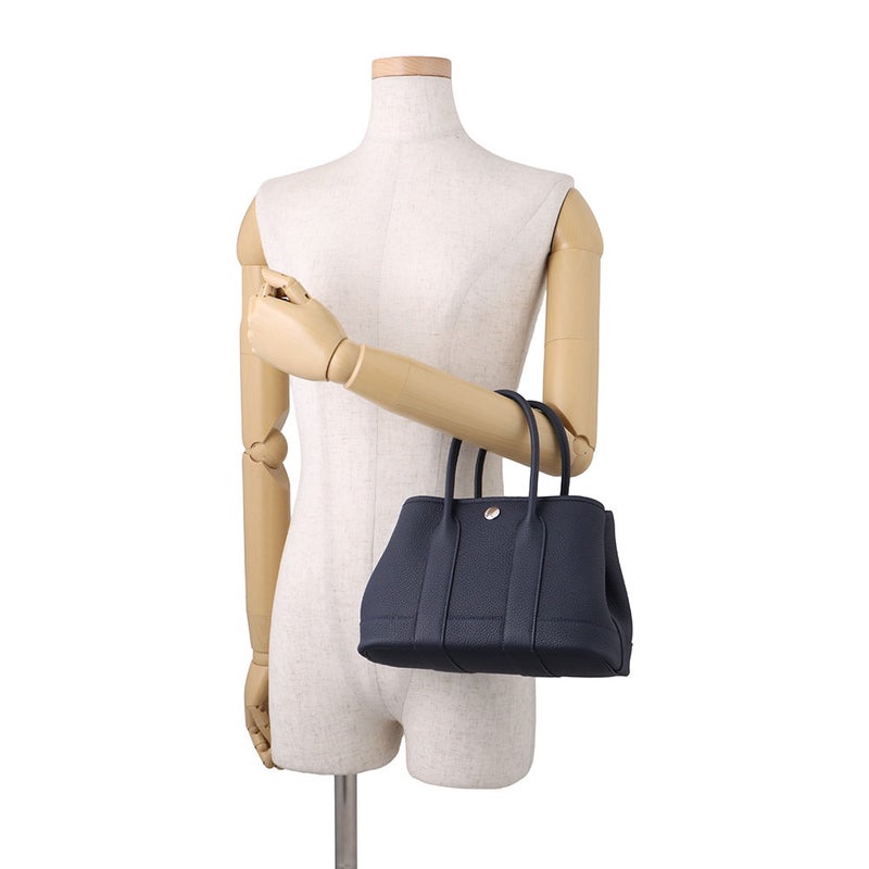 エルメス トートバッグ ネオ・ガーデン 23 ガーデンパーティ ブルーニュイ/シルバー金具 トゴ K刻印 HERMES