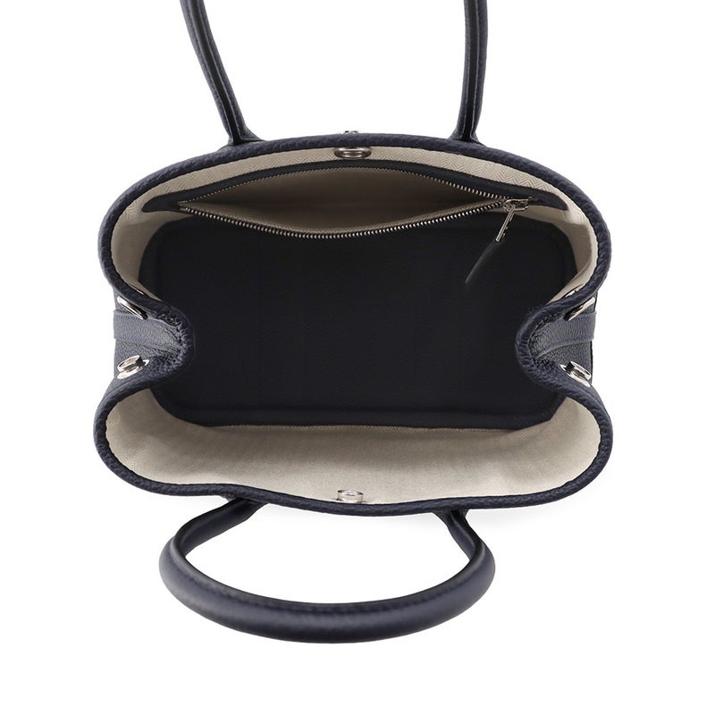エルメス トートバッグ ネオ・ガーデン 23 ガーデンパーティ ブルーニュイ/シルバー金具 トゴ K刻印 HERMES