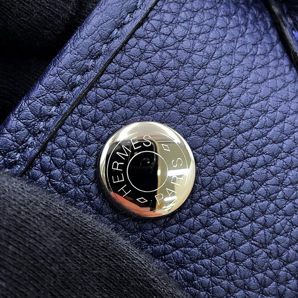 エルメス トートバッグ ネオ・ガーデン 23 ガーデンパーティ ブルーニュイ/シルバー金具 トゴ K刻印 HERMES