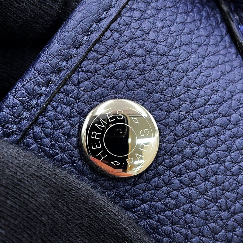 エルメス トートバッグ ネオ・ガーデン 23 ガーデンパーティ ブルーニュイ/シルバー金具 トゴ K刻印 HERMES