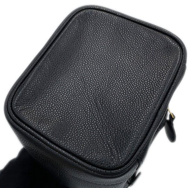 シャネル バニティバッグ ココマーク 縦型 キャビアスキン A01998 CHANEL 化粧ポーチ コスメポーチ 黒