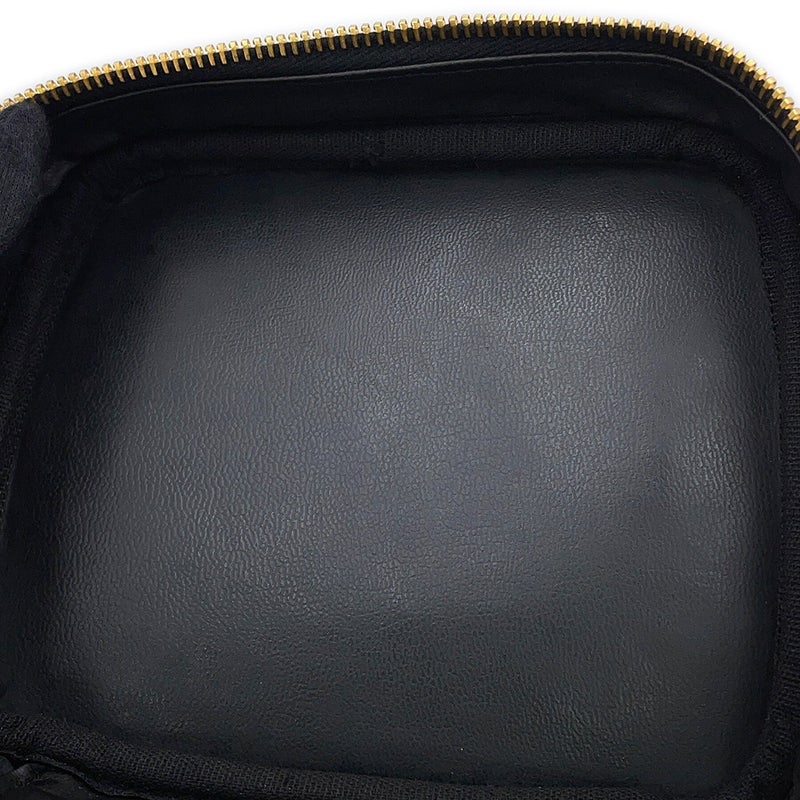 シャネル バニティバッグ ココマーク 縦型 キャビアスキン A01998 CHANEL 化粧ポーチ コスメポーチ 黒