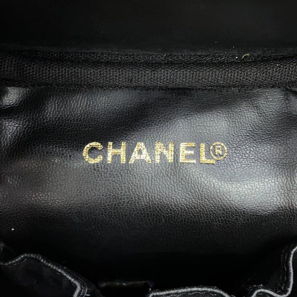 シャネル バニティバッグ ココマーク 縦型 キャビアスキン A01998 CHANEL 化粧ポーチ コスメポーチ 黒