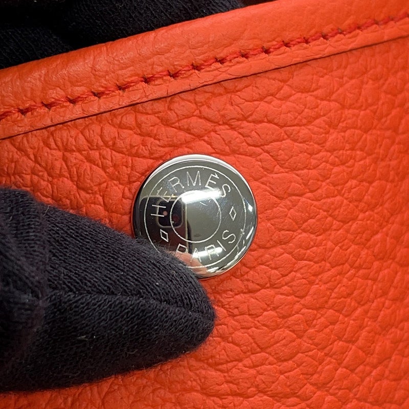 エルメス トートバッグ ガーデンパーティPM バックルの工房 オレンジポピー/シルバー金具 カントリー X刻印