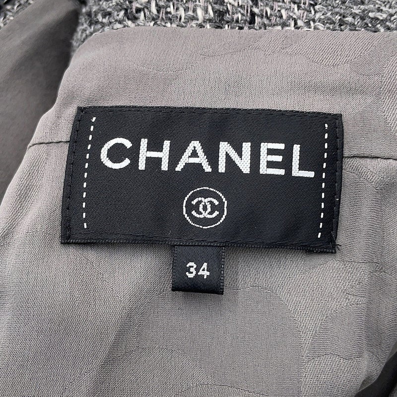 シャネル ジャケット ココボタン ノーカラー フリル ツイード レディースサイズ34 P60828 CHANEL アウター
