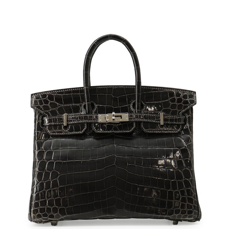 エルメス バーキン25 グラファイト/シルバー金具 ニロティカスシャイン  □J刻印 HERMES Birkin ハンドバッグ