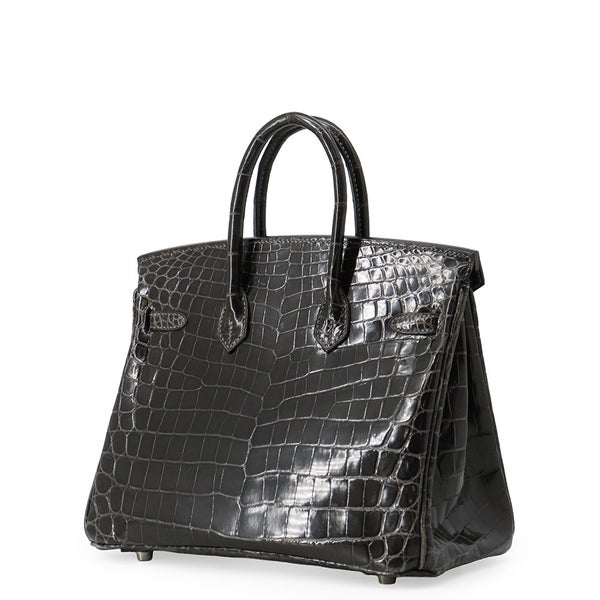 エルメス バーキン25 グラファイト/シルバー金具 ニロティカスシャイン  □J刻印 HERMES Birkin ハンドバッグ