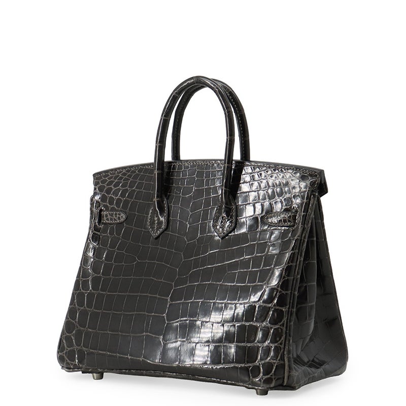 エルメス バーキン25 グラファイト/シルバー金具 ニロティカスシャイン  □J刻印 HERMES Birkin ハンドバッグ