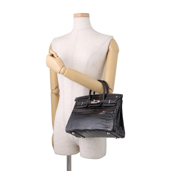エルメス バーキン25 グラファイト/シルバー金具 ニロティカスシャイン  □J刻印 HERMES Birkin ハンドバッグ