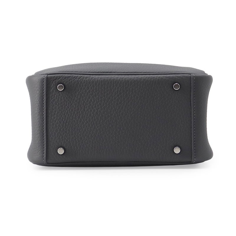 エルメス ハンドバッグ リンディ ミニ カーボン/キャバン/ブルーイドラ/シルバー金具 トリヨンクレマンス G刻印 HERMES 2way