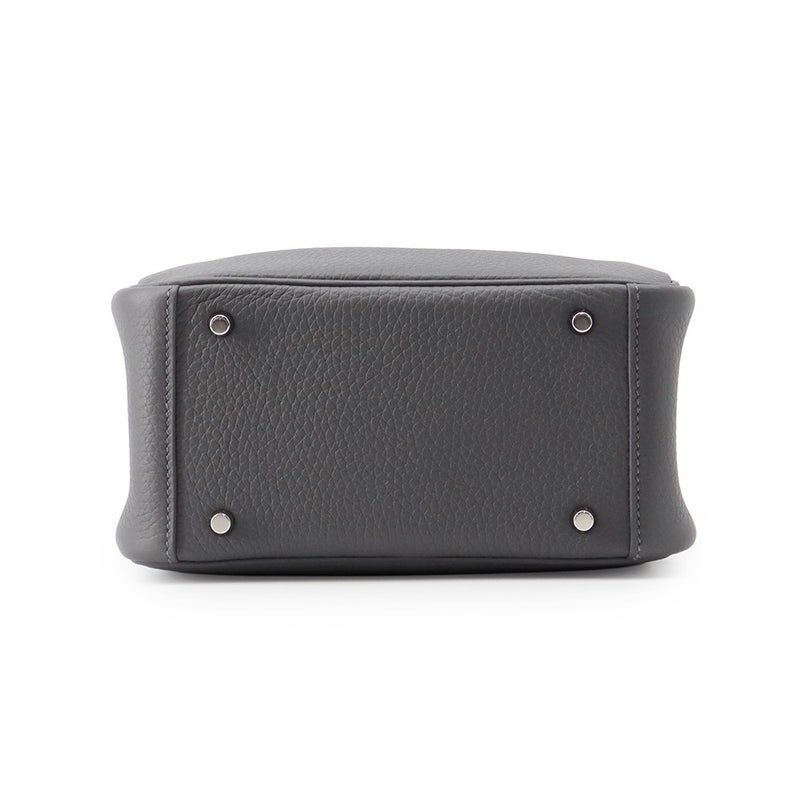 エルメス ハンドバッグ リンディ ミニ カーボン/キャバン/ブルーイドラ/シルバー金具 トリヨンクレマンス G刻印 HERMES 2way