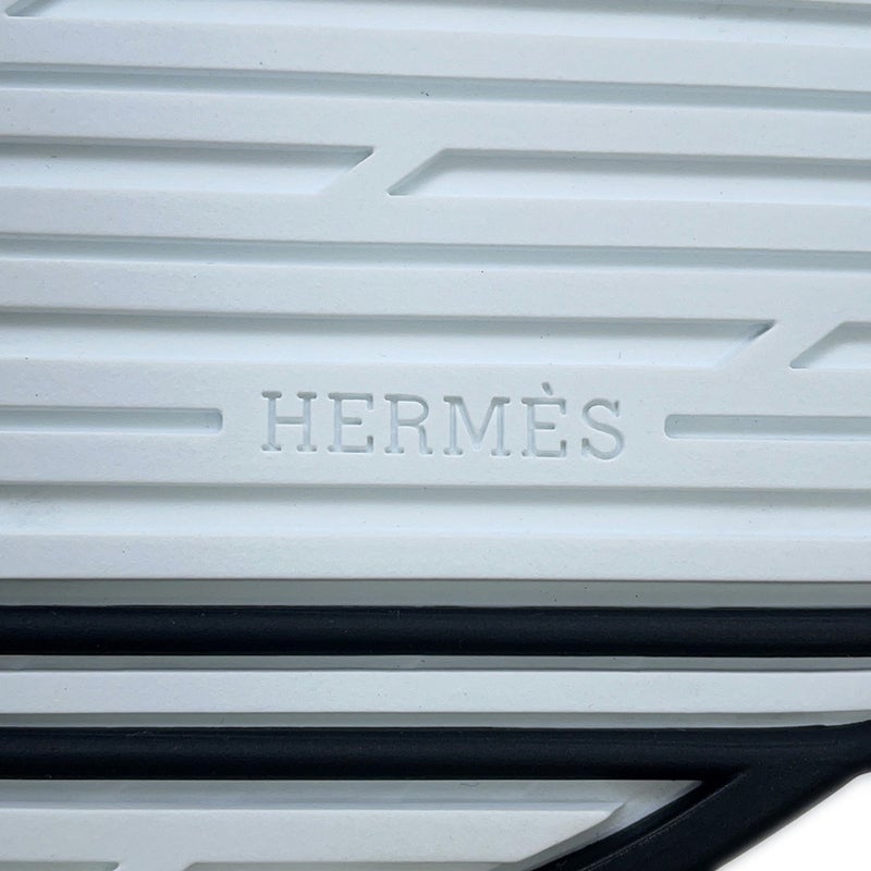エルメス スニーカー キッド レザー レディースサイズ37 HERMES 靴 白 黒