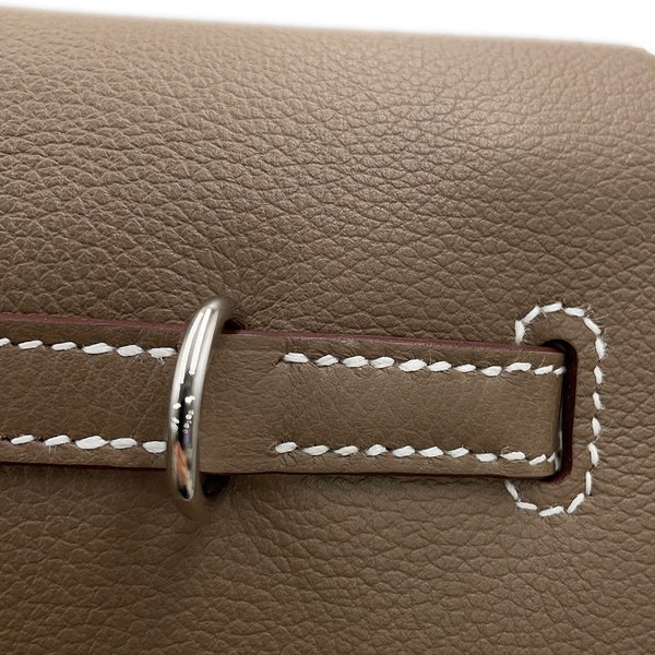 エルメス ショルダーバッグ ケリーダンス2 エトゥープ/シルバー金具 エバーカラー G刻印 HERMES クラッチバッグ