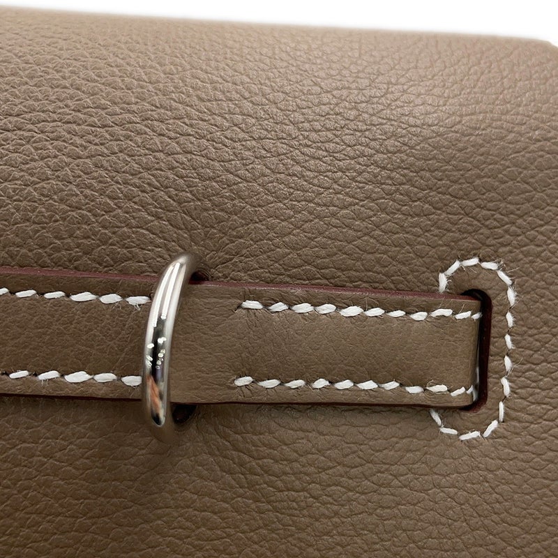 エルメス ショルダーバッグ ケリーダンス2 エトゥープ/シルバー金具 エバーカラー G刻印 HERMES クラッチバッグ